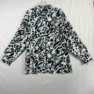 Christian Siriano For Lane Bryant Blouse Womens 22/24 Leopard Animal Print
